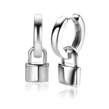 ZINZI zilveren oorbedels trendy slotje 13mm ZICH2353 (zonder oorringen)