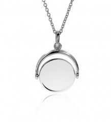 ZINZI zilveren hanger 27mm rond glimmend plaatje 18mm ZIH2217