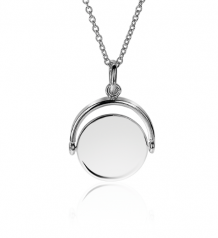 ZINZI zilveren hanger 27mm rond glimmend plaatje 18mm ZIH2217 (zonder collier)