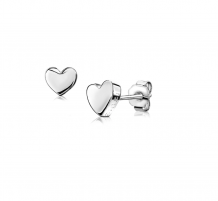 ZINZI zilveren oorknoppen glad hart 6mm ZIO1378