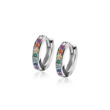 ZINZI zilveren oorringen met regenboog kleurstenen 15x3mm ZIO2172CRZ