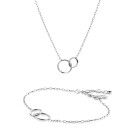 Giftset: Zilveren armband met bijpassende zilveren ketting 'Verbondenheid'. Een complete look in één giftset GIFTSET2275