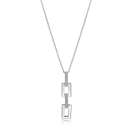 45cm Mart Visser by ZINZI zilveren ketting inclusief strakke rechthoekige hanger 39mm, bezet met witte zirkonia's MVC27