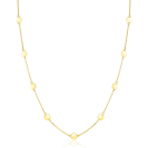 ZINZI Gold 14 krt gouden ketting met subtiele jasseron schakels en negen ronde gladde plaatjes 5mm breed 42-45cm ZGC503
