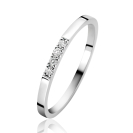 ZINZI Gold 14 krt witgouden ring (1,7mm breed) bezet met vier witte zirkonia's ZGR407WC
