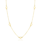 ZINZI Gold 14 krt gouden ketting met subtiele jasseron schakels en vijf open hartjes 5mm breed 42-45cm ZGC504