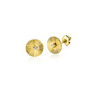 6mm ZINZI Gold 14 krt gouden oorstekers rond met zonnestralen en witte zirkonia ZGO542 (zonder collier)