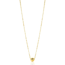 ZINZI Gold 14 krt gouden schakel kettinkje met sierlijke gladde bol van 6mm 42-45cm ZGC505
