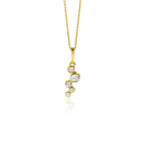 17mm ZINZI Gold 14 krt gouden hanger met ronde zettingen bezet met witte zirkonia's ZGH513 (zonder collier)