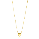 ZINZI Gold 14 krt gouden venetiaanse ketting 45cm met sierlijk glad hartje van 7mm ZGC486