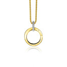 17mm ZINZI gold plated zilveren ronde hanger met sluitring ZIH2060Y (zonder collier)