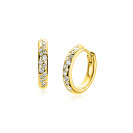 15mm ZINZI goldplated zilveren oorringen met witte zirkonia’s in speelse druppelvorm verwerkt, luxe klapsluiting ZIO2871