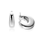 22mm ZINZI zilveren oorringen met brede buis (7mm) en rond aflopend, handige bovensluiting  ZIO2751