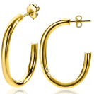 ZINZI zilveren oorringen 14K geel verguld open vorm 40x4mm ovaal ZIO2233G