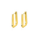 20mm ZINZI gold plated zilveren rechthoekige oorringen, strakke buis met modern design, luxe klapsluiting ZIO2879G