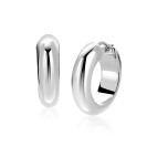 28mm ZINZI zilveren oorringen met brede buis (8mm) en rond model, handige bovensluiting  ZIO2749