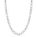 ZINZI zilveren schakelketting 45cm met speelse combinaties van ronde en ovale schakels ZIC2706
