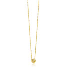 ZINZI gold plated zilveren ketting met hanger in roosdesign (9mm) en bezet met een witte zirkonia in het midden 42-45cm ZIC2872Y