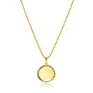 13.5 mm ZINZI gold plated zilveren coin hanger met parelrand voor gravure ZIH2651G (zonder collier)