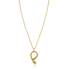 ZINZI goldplated zilveren ketting 45cm met grote sierlijke hanger 40mm ZIC2786G