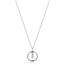ZINZI zilveren ketting 45cm met ronde hanger en drie fonkelende witte zirkonia's ZIC2820