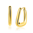 33mm ZINZI gold plated zilveren oorringen met brede buis en rechthoekig model, handige bovensluiting  ZIO2748G