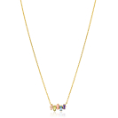 ZINZI gold plated zilveren ketting met multi-color rechthoekige kleurstenen 42-45cm ZIC2739