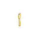 ZINZI gold plated zilveren letter hanger I bezet met witte zirkonia's ZIH2828-I (zonder ketting)