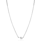 ZINZI zilveren ketting 42-45cm met ronde zirkonia, sierlijk omklemd door twee golvende staafjes ZIC2766