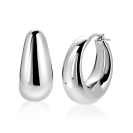 31mm ZINZI zilveren oorringen met brede buis (9mm) en ovaal model, handige bovensluiting ZIO2750