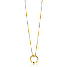 ZINZI gold plated zilveren bolletjes ketting met gladde hanger in ronde organische vorm 45-48cm ZIC2611G
