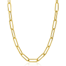ZINZI gold plated zilveren schakelketting 45cm met schakels van 7mm lang ZIC2533G
