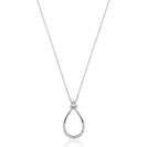 ZINZI zilveren ketting 45cm met open druppelvormige hanger, met bolletjes en drie witte zirkonia’s ZIC2839