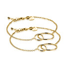 ZINZI set van 2 gold plated zilveren armbanden ronde vormen 16-19cm ZIA1278G-SET