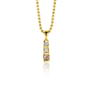 15mm ZINZI gold plated zilveren hanger bezet met champagne, peridot en witte zirconia ZIH2612 (zonder collier)