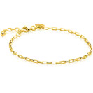 ZINZI gold plated zilveren paperclip schakel armband (2,2mm breed) 18-20cm ZIA2845G