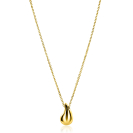 ZINZI gold plated zilveren jasseron ketting 42-45cm met organisch gevormde hanger 18mm ZIC2636G