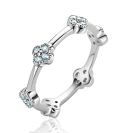 ZINZI zilveren ring (5mm breed) met lichtblauwe klavers ZIR2663C