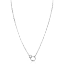 ZINZI zilveren ketting 45cm met verbonden hart en rondje ZIC2811