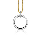 ZINZI zilveren ronde hanger 21mm met sluitring wit ZIH2061 (zonder collier)