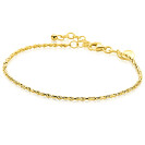 ZINZI gold plated zilveren organisch gedraaide schakel armband (1,8mm breed) 17-20cm ZIA2843G
