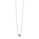 ZINZI zilveren ketting met speelse hanger (8mm) bezet met een mooie combinatie van witte, roze, paarse en blauwe kleurstenen in verschillende slijpvormen 42-45cm ZIC2866