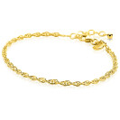 ZINZI gold plated zilveren massieve platte koord armband (2,6mm breed) 18-20cm ZIA2844G