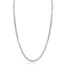 ZINZI zilveren collier 45cm met dubbele stijl: grove schakel en fijne kettingen ZIC2781