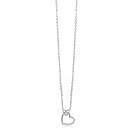 ZINZI zilveren ketting met twee sierlijke harten die met elkaar verbonden zijn, ook bezet met witte zirkonia's 42-45cm ZIC2874