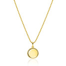 12mm ZINZI gold plated zilveren coin hanger met parelrand voor gravure ZIH2650G (zonder collier)