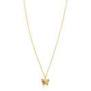 ZINZI gold plated zilveren ketting 42-45cm met vlinder hanger, bezet met witte zirkonia's ZIC2742