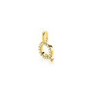 ZINZI gold plated zilveren letter hanger Q bezet met witte zirkonia's ZIH2828-Q (zonder ketting)