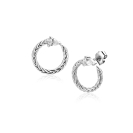 10mm ZINZI zilveren oorstekers open ronde slang met zirkonia ZIO2722