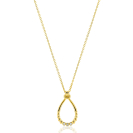 ZINZI goldplated zilveren ketting 45cm met open druppelvormige hanger, met bolletjes en drie witte zirkonia’s ZIC2839Y